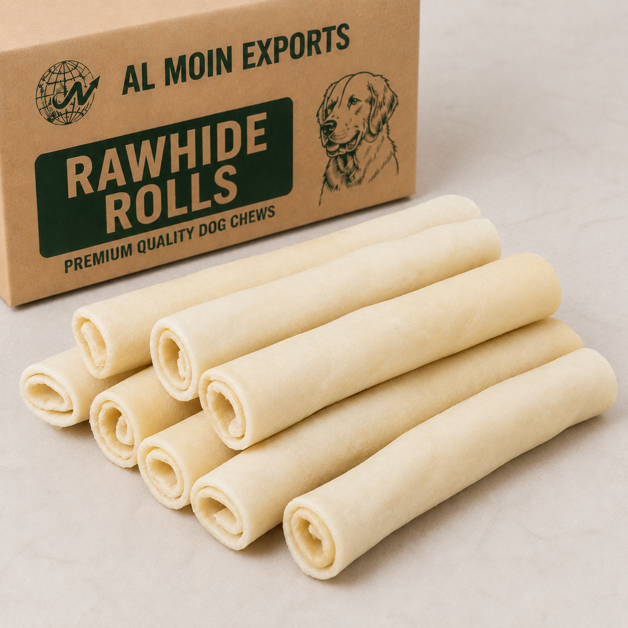 White Rawhide Rolls